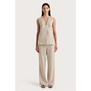 Faithfull Sanne Linen‎ Trouser Pant Oatmeal 10